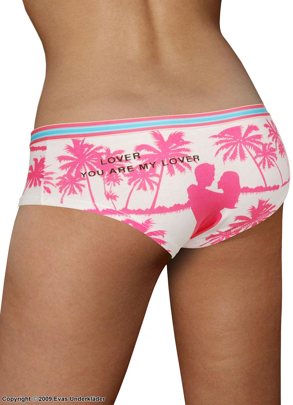 Hipster panty with pink palms